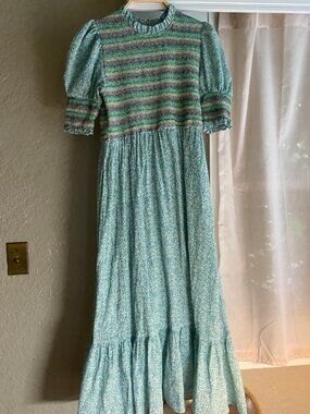 Ghost London Mila green floral dress size L